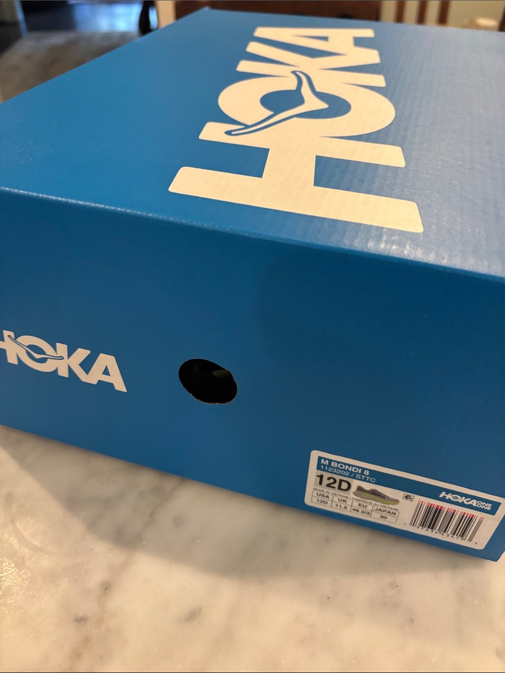 Hoka Bondi 8 Running Shoes in White and Lime - Picture 7 of 7